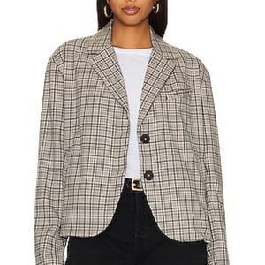 We The Free Free People Cali Boxy Blazer in Neutral Combo Size Medium